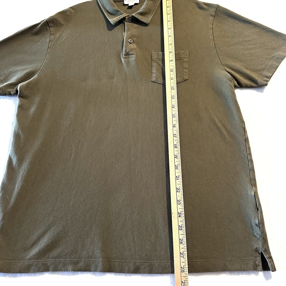 Sunspel Olive Green Polo Shirt - Picture 5 of 8